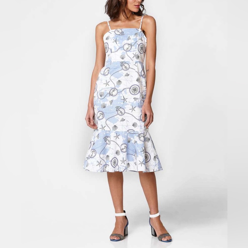 Vero Moda Nautical Dress‎ resortwear cotton linen ocean beach novelty breezy